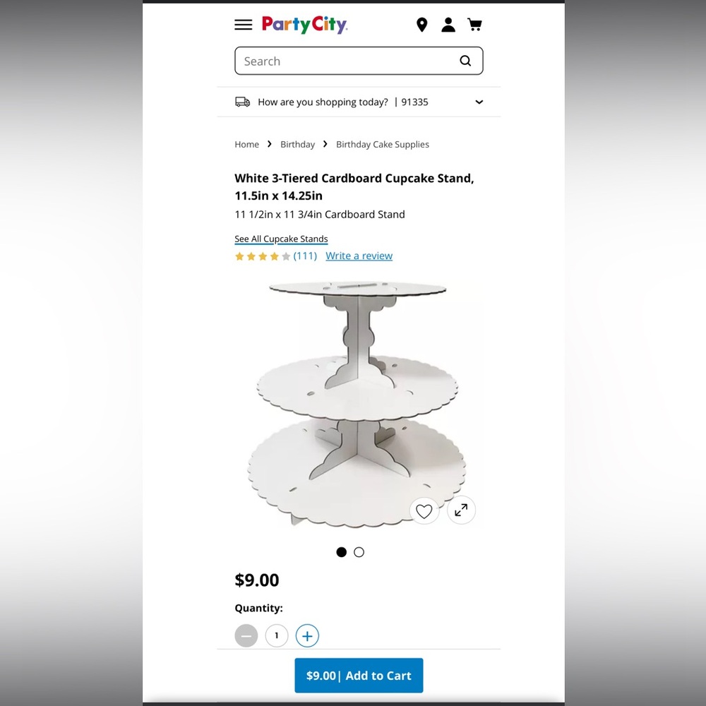 White 3-Tiered Cardboard Cupcake Stand